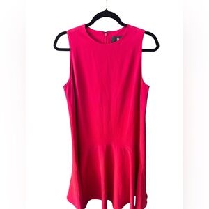 Banana Republic Red Sleeveless Shift Dress Flowy Hem Minimalist